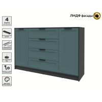 Тумба Тренд КТ-Т160 (Антрацит ЛДСП/ Верде ЛМДФ) Ш1600 В1020 Г451